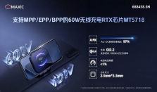 美芯晟推出高集成高效率支持MPP/EPP/BPP的60W无线充电RTX芯片MT5718