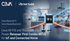 Ceva Wi－Fi 6 和蓝牙 IP 为瑞萨电子首款面向物联网和 智能家居的组合式 MCU 提供支持