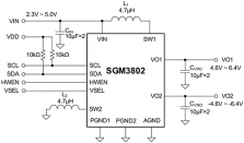 圣邦微电子推出SGM3802：正/负双输出300mA LCD偏置电源，支持I2C编程